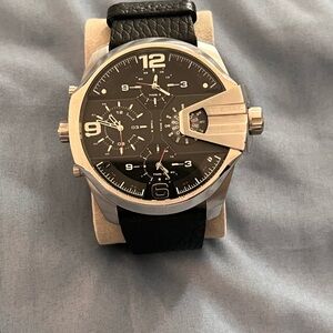 Diesel Black and Silver Multi-Dial Men's Watch